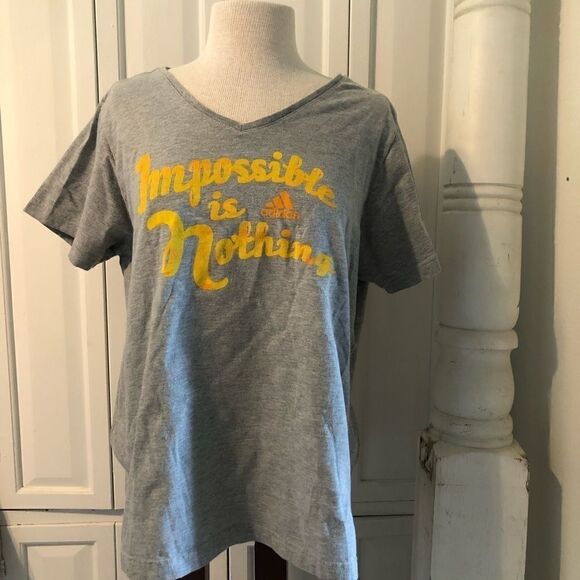 Adidas Impossible is Nothing V-Neck T-Shirt - Picture 1 of 4